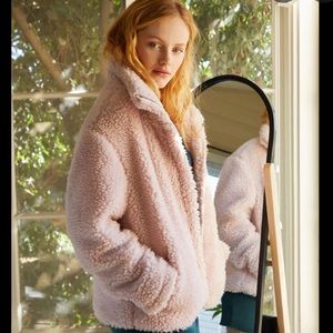 BRAND NEW W/ TAGS PACSUN LIGHT PINK TEDDY JACKET